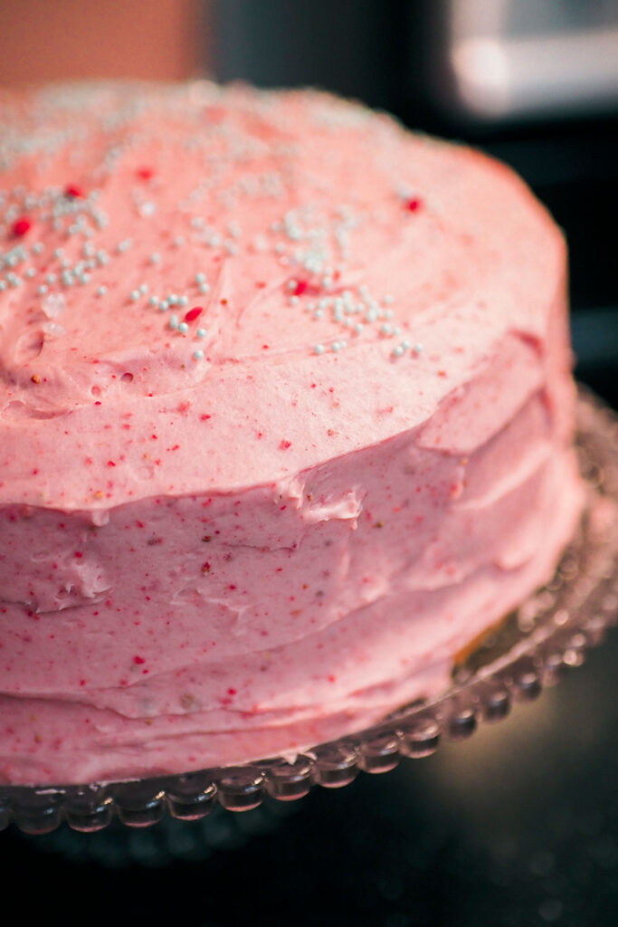 Box Cake Mix Hack with Strawberry Frosting Pattymac Makes