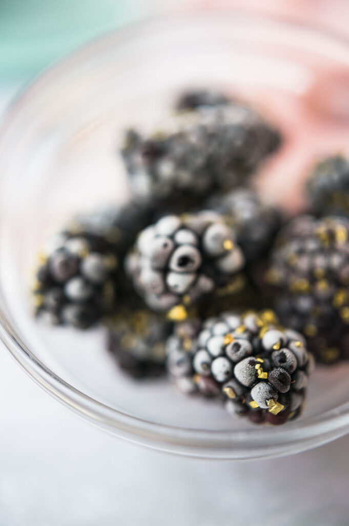 closeup of sugared berries