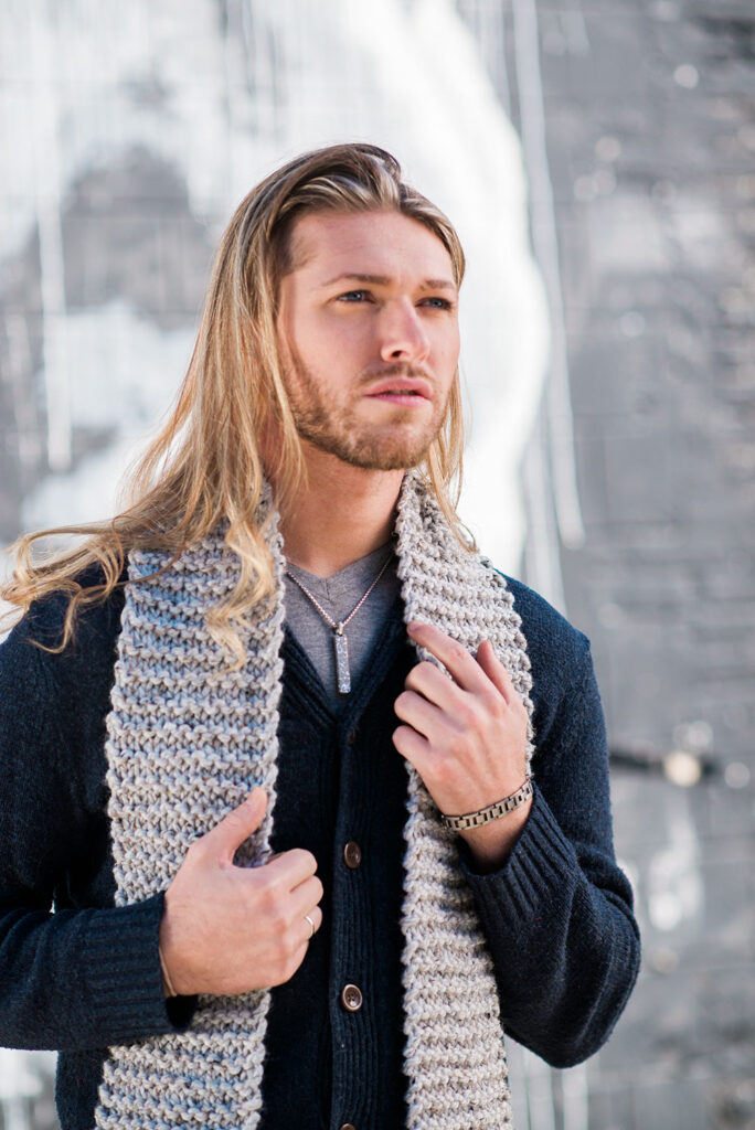 Apparel Men Knit Scarves, Long Male Scarf Knitted