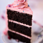 perfect slice of 3 layer chocolate cake