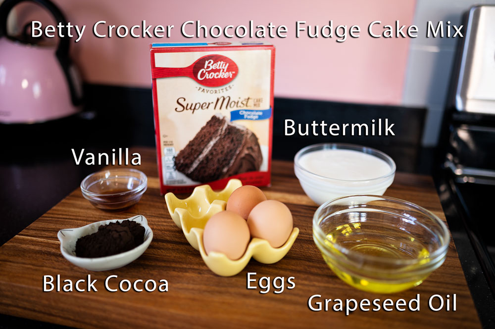 ingredients for chocolate cake