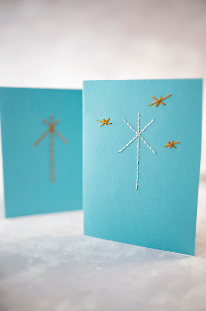 Embroidery on Paper, Stitch a Beautiful Christmas Card 