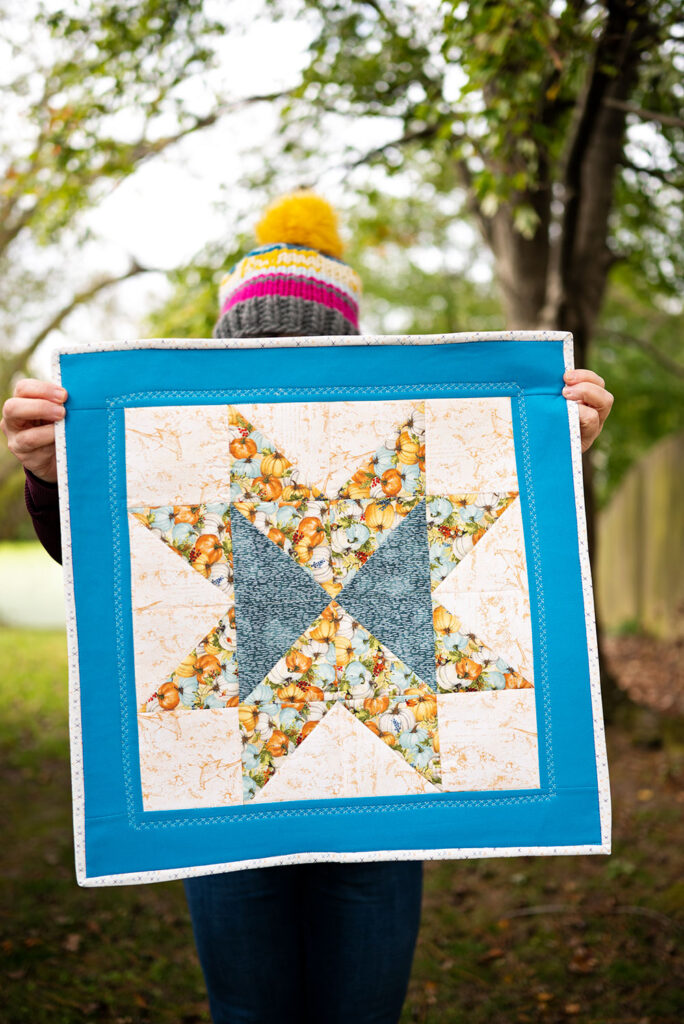 Star Quilt Block sewn as a small wall hanging