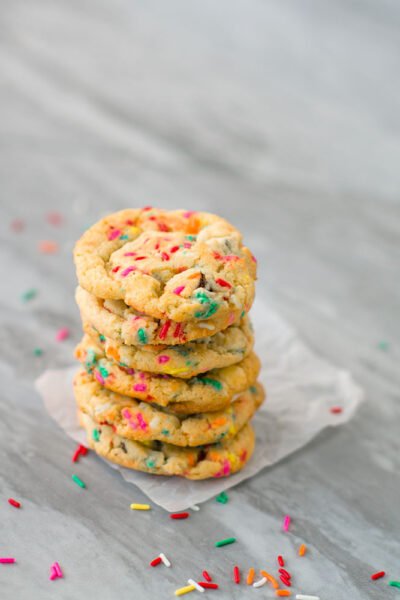 stack of colorful cookies