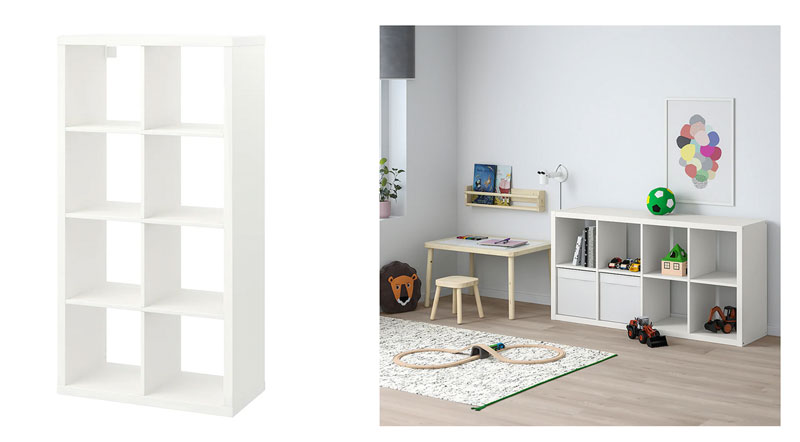a screenshot of different bookshelves from Ikea