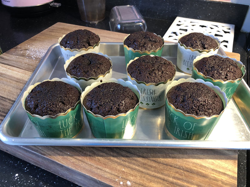 finished baked cupcakes cooling