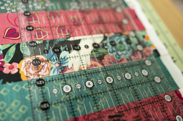 quilting ruler on fabric