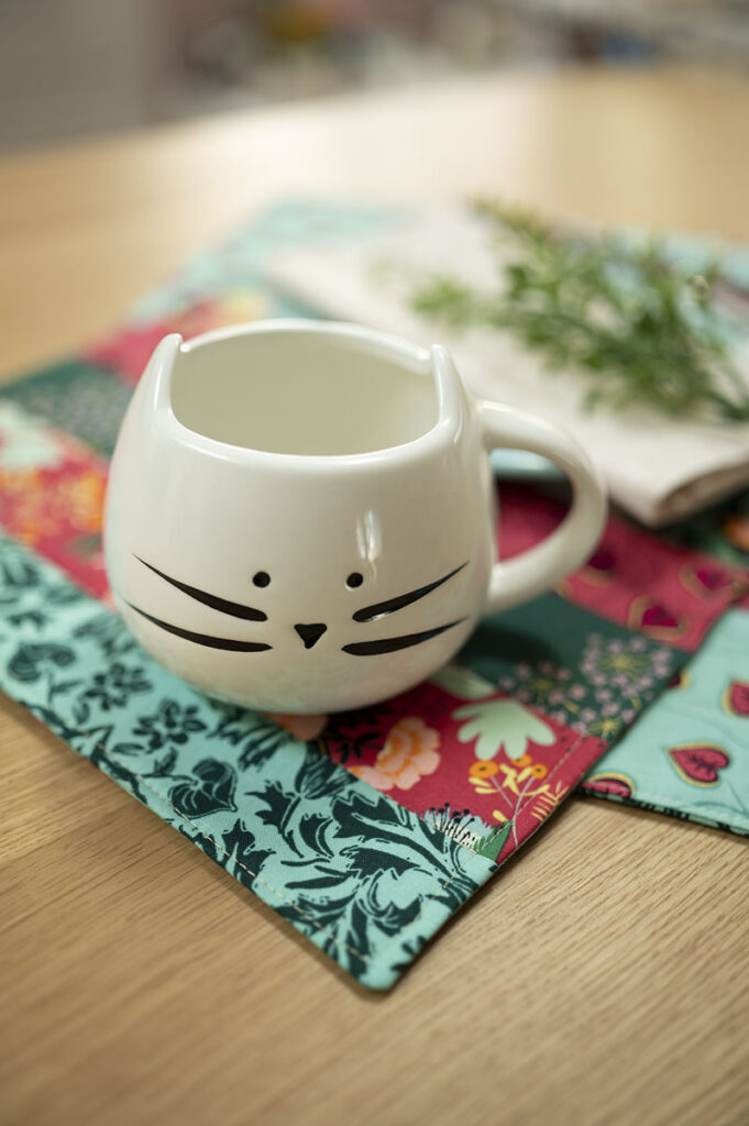 close up of cat mug