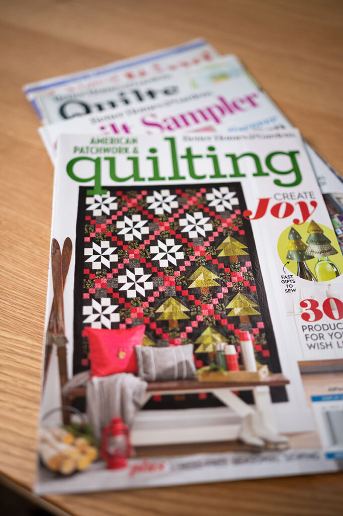 stack of quilting magazines