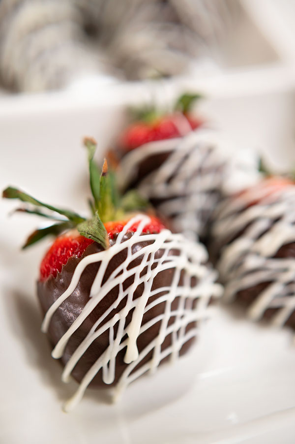 Close up of chocolate dipped strawberries