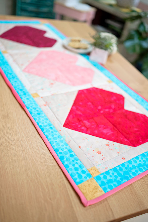 Joyful Hearts Quilted Table Runner