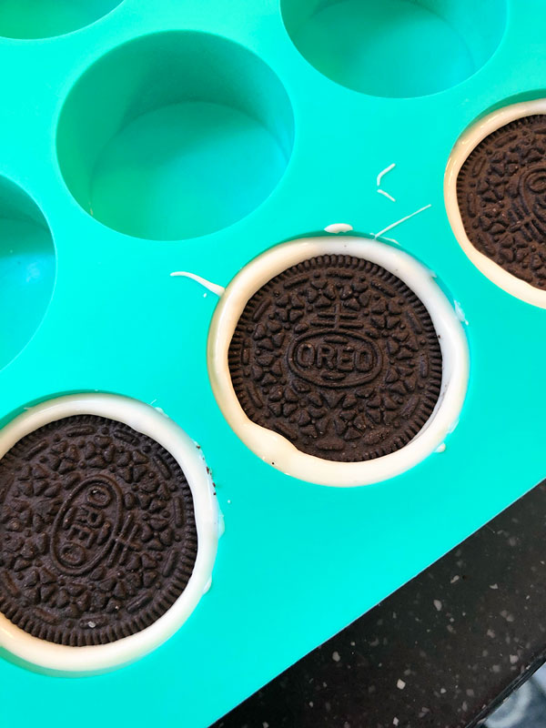 closeup of cookies in the candy mold