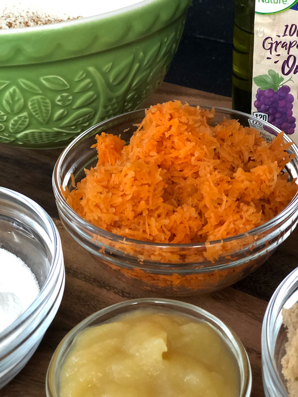finely grated carrots