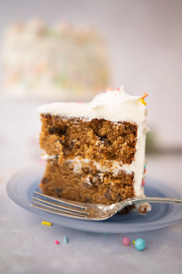 a slice of carrot cake