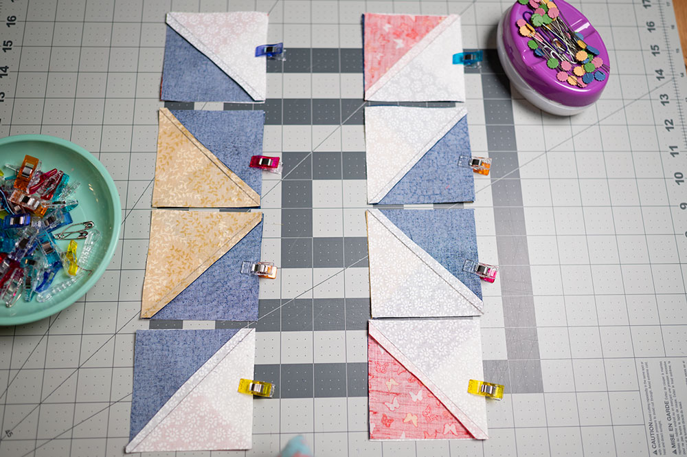 small blocks ready to be sewn