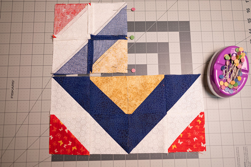 piecing the top and bottom quadrants together