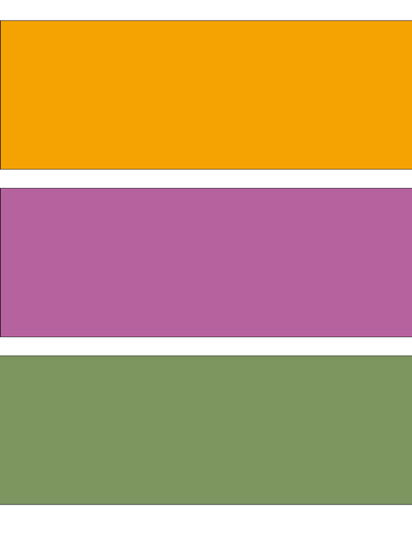 color palette showing orange, violet and green