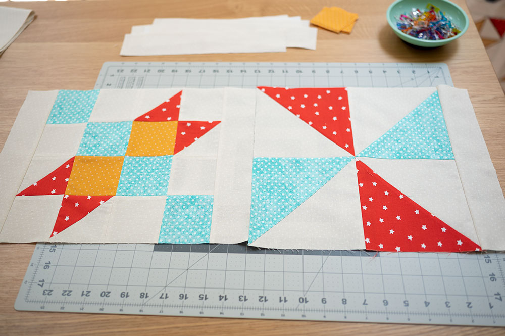 quilt blocks joined by using sash