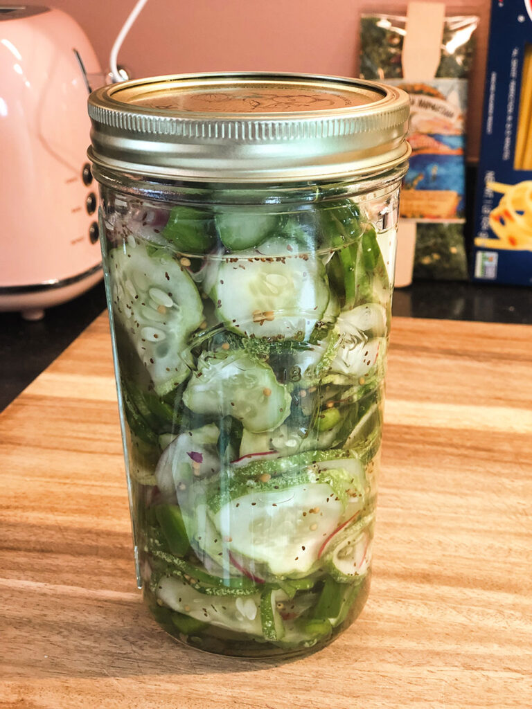 garden fresh cucumbers made into sweet pickles