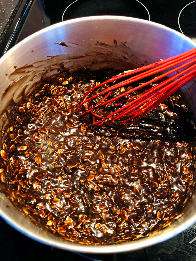 whisking ingredients for cookies