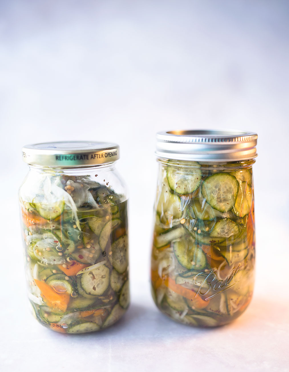 jars of refrigerator pickles