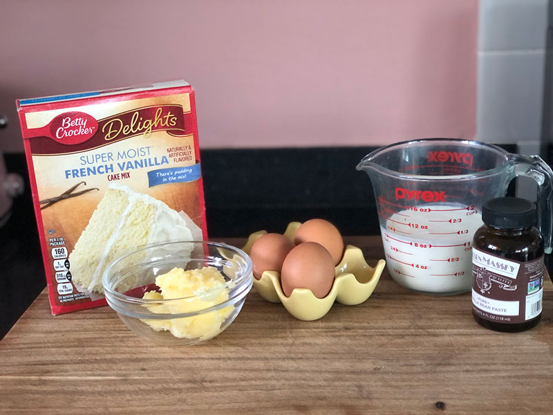 ingredients for making cake from cake mix