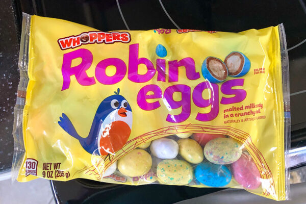 a bag of Easter candy called Robin eggs