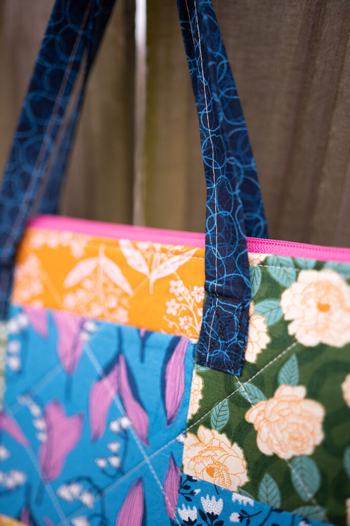 closeup showing strap attachment to bag