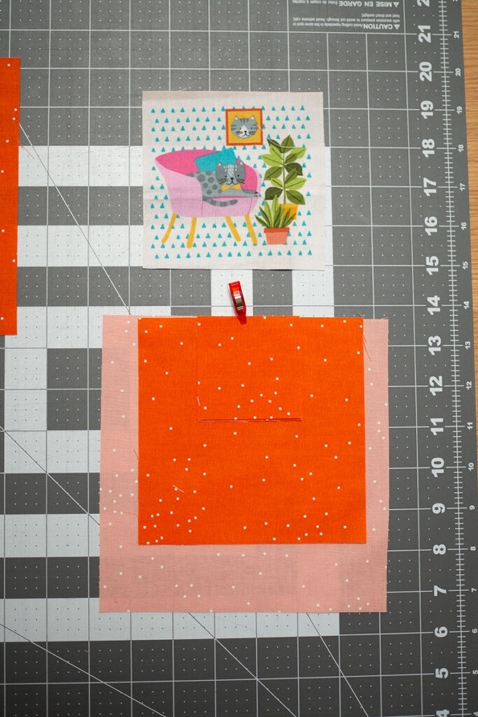 all the squares cut out for a quilt block