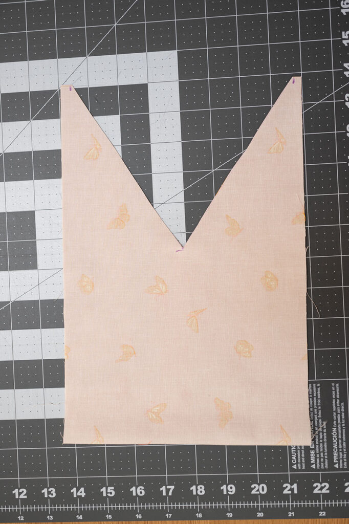 fabric with a cut out removed